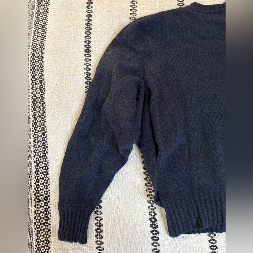 Raey Women's Navy Blue Cotton/Wool/Cashmere Blend Crew Oversized Sweater Size M - Picture 9 of 13